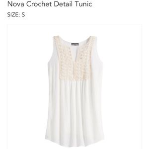 Market & Spruce white nova crochet tunic tank NWT